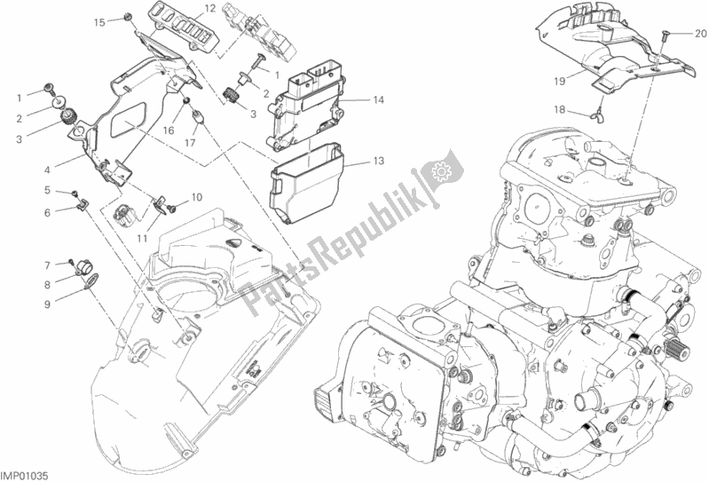 All parts for the Engine Control Unit of the Ducati Supersport USA 937 2019